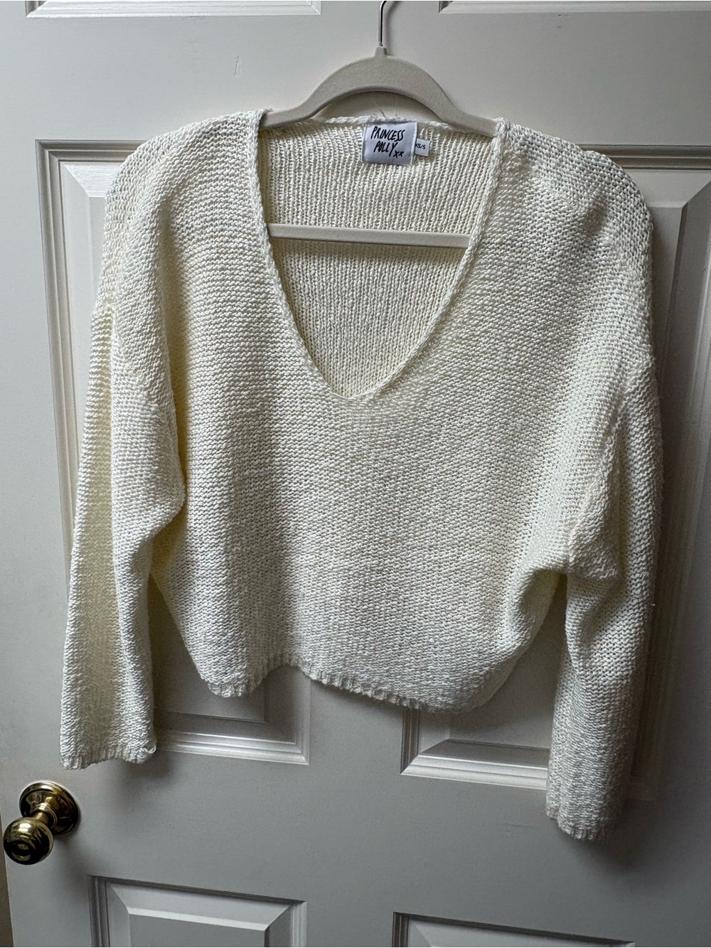 Princess Polly Ivory V-Neck Knit Sweater